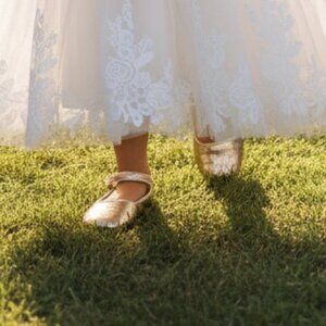 ZARA GIRLS GOLD BALLET SLIPPER SHOE  SZ35